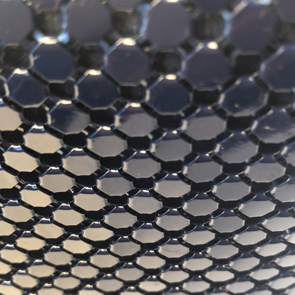 Navy blue sequins clutch with gold accents chain - Picture 4 of 4